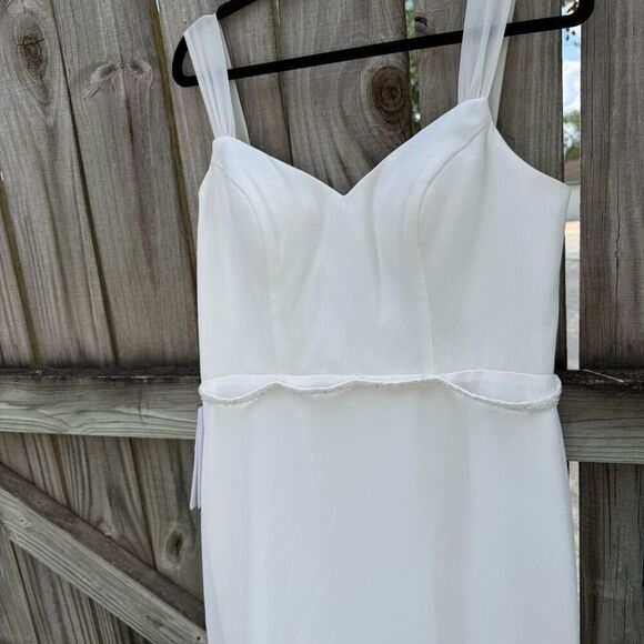 NWT Azazie Violette Diamond White Maxi Wedding Dress - Picture 4 of 8